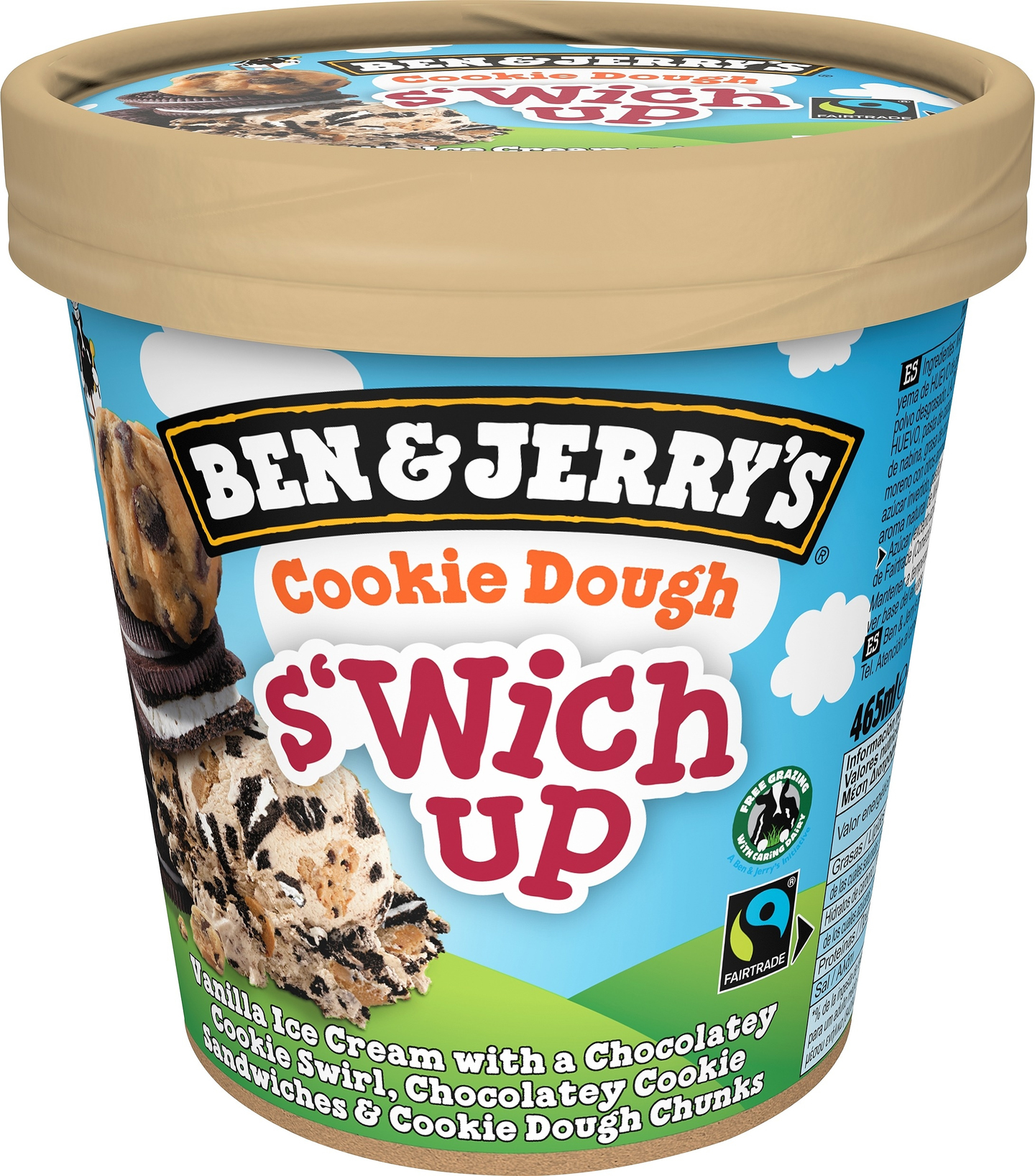 B&J Cookie Dough S’Wich up 465 ml. – 8 stk. í pk