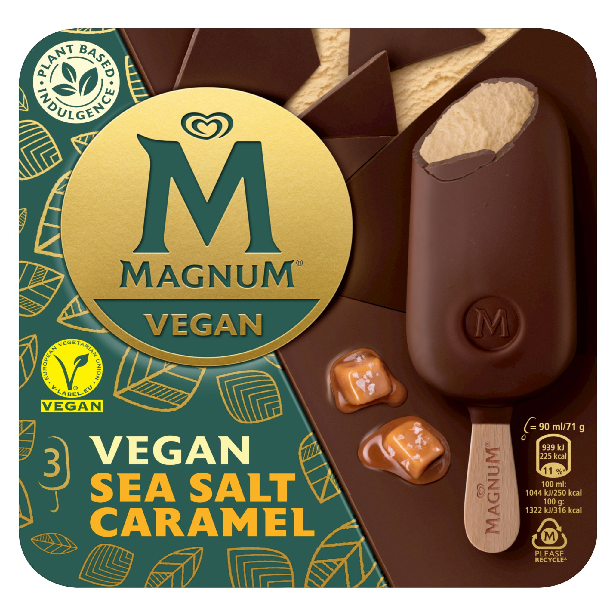 Magnum Vegan Sea Salt & Caramel Hpk 3 stk. -10 ein. í pk.